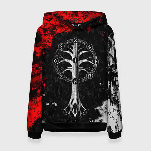 Женская толстовка Руны девяти миров мирового древа / 3D-Черный – фото 1
