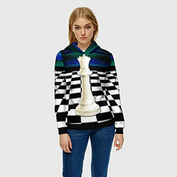 Толстовка-худи женская Белая королева, цвет: 3D-черный — фото 2