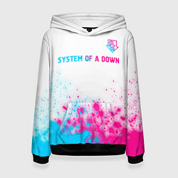 Женская толстовка System of a Down neon gradient style: символ сверх