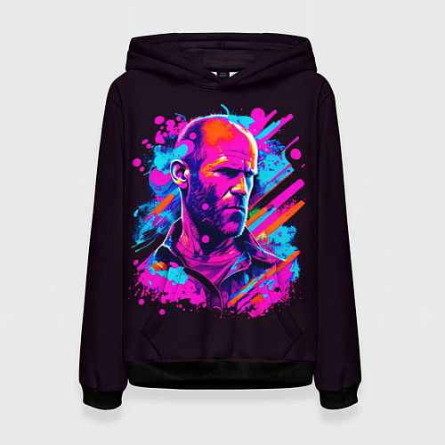 Женская толстовка Jason Statham - pop art / 3D-Черный – фото 1