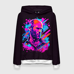 Толстовка-худи женская Jason Statham - pop art, цвет: 3D-белый