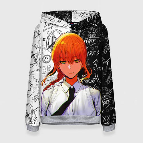 Женская толстовка Макима в костюме - Человек бензопила / 3D-Меланж – фото 1