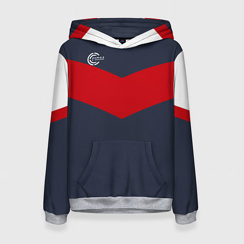 Женская толстовка FIRM темно-синий с красной полосой / 3D-Меланж – фото 1