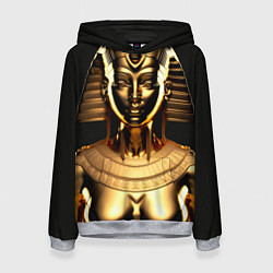 Толстовка-худи женская Египетская царица - Золотой бюст, цвет: 3D-меланж