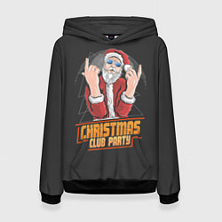 Толстовка-худи женская Рождественская вечеринка, цвет: 3D-черный