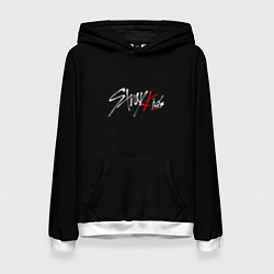 Толстовка-худи женская Stray Kids white logo, цвет: 3D-белый