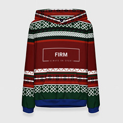 Толстовка-худи женская FIRM как красный свитер из 90х, цвет: 3D-синий