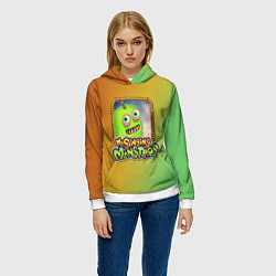 Толстовка-худи женская My Singing Monsters - Зерномех, цвет: 3D-белый — фото 2