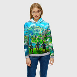 Толстовка-худи женская Фортнайт, цвет: 3D-меланж — фото 2