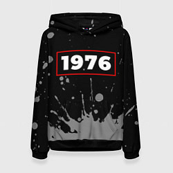 Толстовка-худи женская 1976 - в красной рамке на темном, цвет: 3D-черный