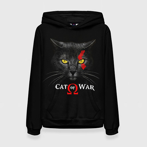 Женская толстовка Cat of war collab / 3D-Черный – фото 1