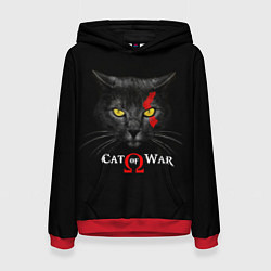 Толстовка-худи женская Cat of war collab, цвет: 3D-красный