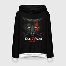 Толстовка-худи женская Cat of war collab, цвет: 3D-белый