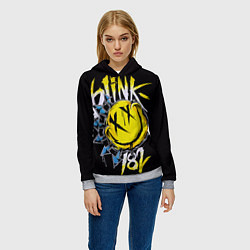 Толстовка-худи женская Блинк смайл, цвет: 3D-меланж — фото 2