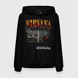 Толстовка-худи женская Nirvana heart shaped box, цвет: 3D-черный