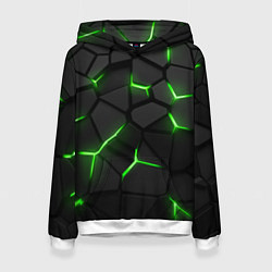 Толстовка-худи женская Green neon steel, цвет: 3D-белый