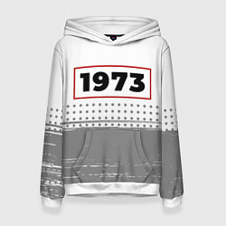 Толстовка-худи женская 1973 - в красной рамке на светлом, цвет: 3D-белый