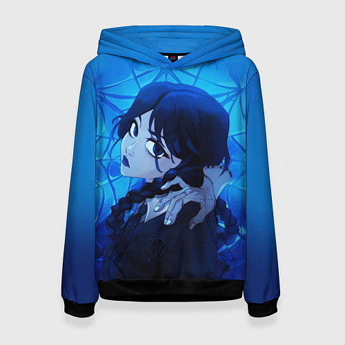 Женская толстовка Вещь и Уэнсдэй / 3D-Черный – фото 1