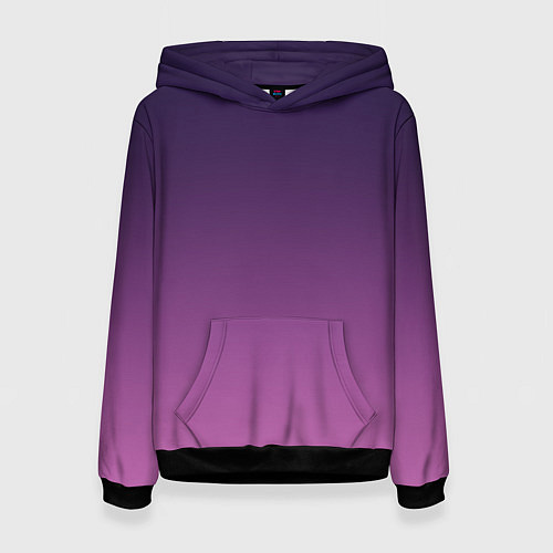 Женская толстовка Пурпурный-лиловый градиент / 3D-Черный – фото 1