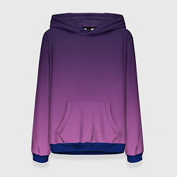 Толстовка-худи женская Пурпурный-лиловый градиент, цвет: 3D-синий