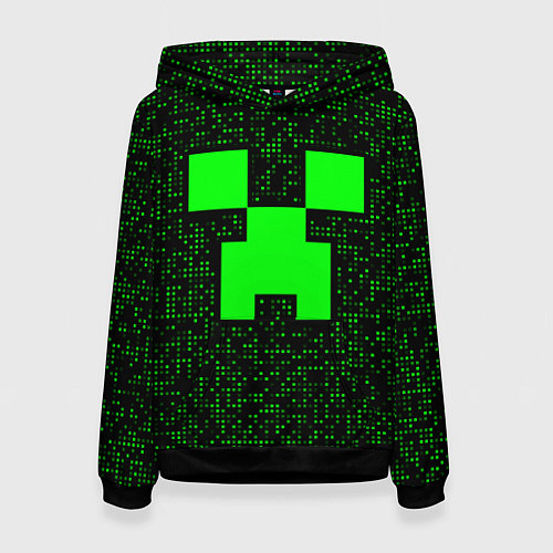 Женская толстовка Minecraft green squares / 3D-Черный – фото 1