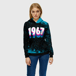 Толстовка-худи женская Made in 1967: vintage art, цвет: 3D-черный — фото 2