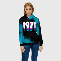 Толстовка-худи женская Made in 1971: vintage art, цвет: 3D-черный — фото 2