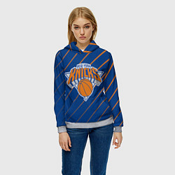 Толстовка-худи женская Нью-Йорк Никс - НБА, цвет: 3D-меланж — фото 2