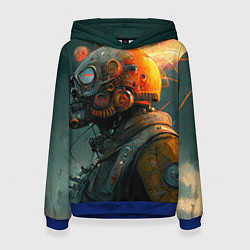 Толстовка-худи женская Атомпанк, цвет: 3D-синий