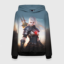 Толстовка-худи женская The Witcher girl art, цвет: 3D-черный