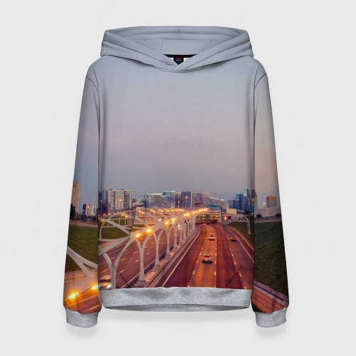 Женская толстовка Санкт-Петербург: Васильевский остров / 3D-Меланж – фото 1