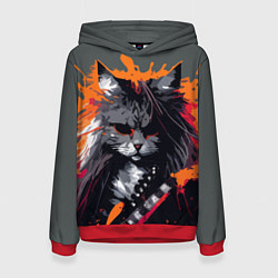 Женская толстовка Rocker Cat on a gray background - C-Cats collectio