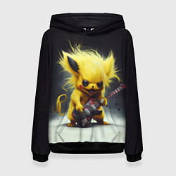 Толстовка-худи женская Rocker Pikachu, цвет: 3D-черный