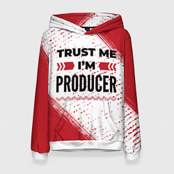 Толстовка-худи женская Trust me Im producer white, цвет: 3D-белый