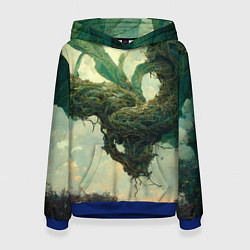 Толстовка-худи женская Рисунок нейросети, цвет: 3D-синий