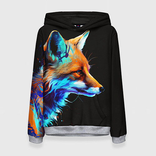 Женская толстовка Красочная лисичка / 3D-Меланж – фото 1