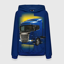 Толстовка-худи женская Scania truck, цвет: 3D-синий