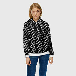Толстовка-худи женская B A P black n white pattern, цвет: 3D-белый — фото 2