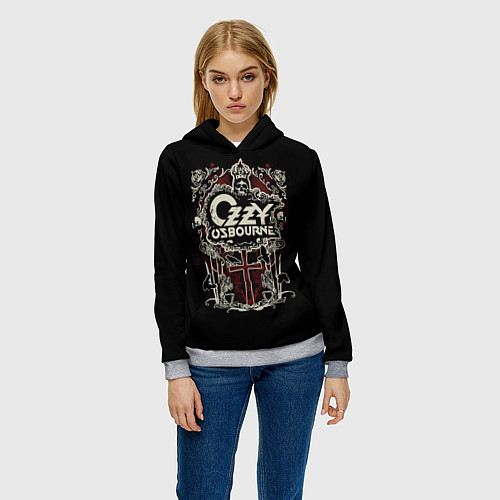 Женская толстовка Ozzy Osbourne logo / 3D-Меланж – фото 3