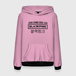 Толстовка-худи женская BlackPink Лого, цвет: 3D-черный