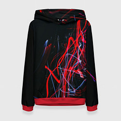 Толстовка-худи женская Дым искры цветные, цвет: 3D-красный