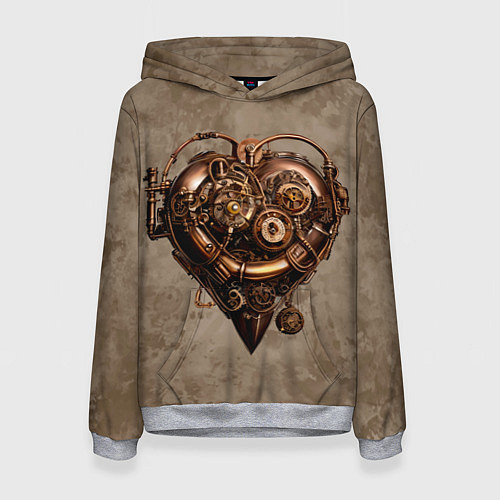 Женская толстовка Стимпанк сердце / 3D-Меланж – фото 1
