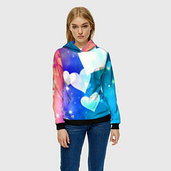 Толстовка-худи женская Dreamy Hearts Multicolor, цвет: 3D-черный — фото 2