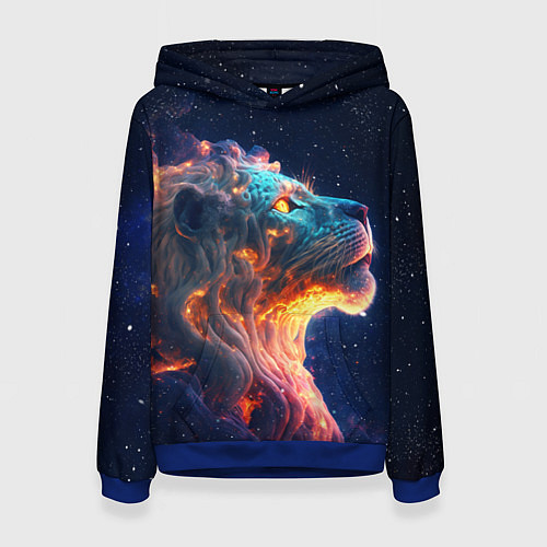 Женская толстовка Космический звёздный лев / 3D-Синий – фото 1