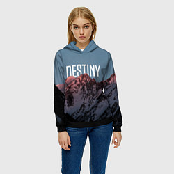 Толстовка-худи женская Горы судьба, цвет: 3D-черный — фото 2