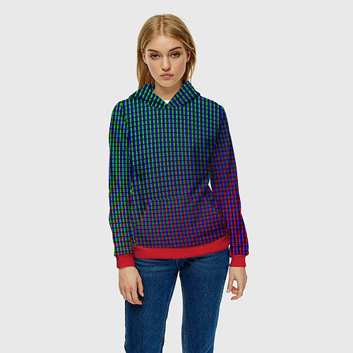 Женская толстовка Multicolored texture / 3D-Красный – фото 3