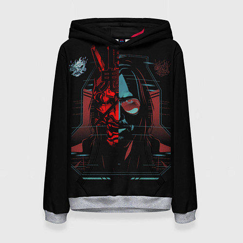 Женская толстовка Cyberpunk 2077 johnny samurai / 3D-Меланж – фото 1