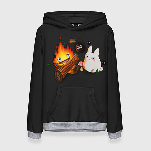 Женская толстовка Кальцифер арт / 3D-Меланж – фото 1