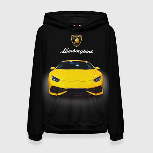 Женская толстовка Итальянский спорткар Lamborghini Aventador / 3D-Черный – фото 1