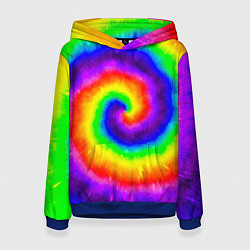 Толстовка-худи женская Тай-дай, цвет: 3D-синий